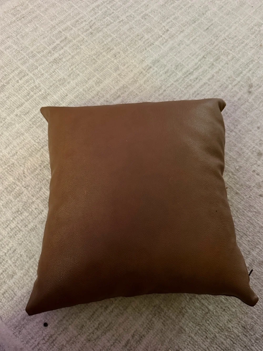 Brown Leather Like Throw Pillow Cover